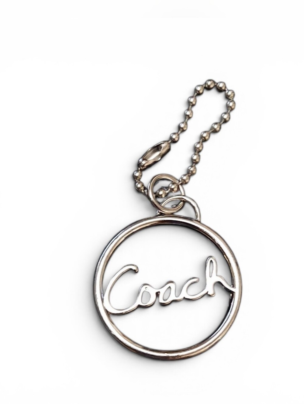 Coach Vintage Y2K Chrome Hangtag Charm Like New